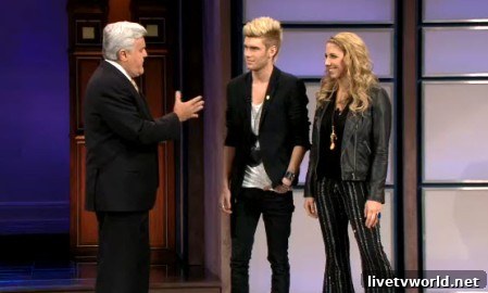 Colton Dixon and Elise Testone with Rickey Minor on The Tonight Show with Jay Leno