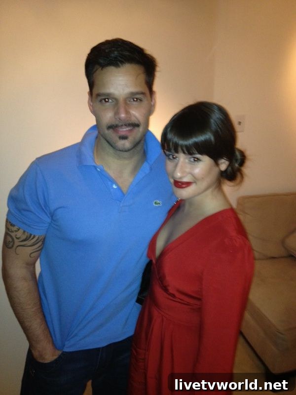 Ricky Martin and Lea Michele backstage