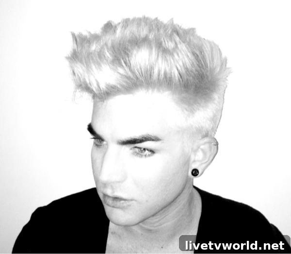 Adam Lambert with blond hair