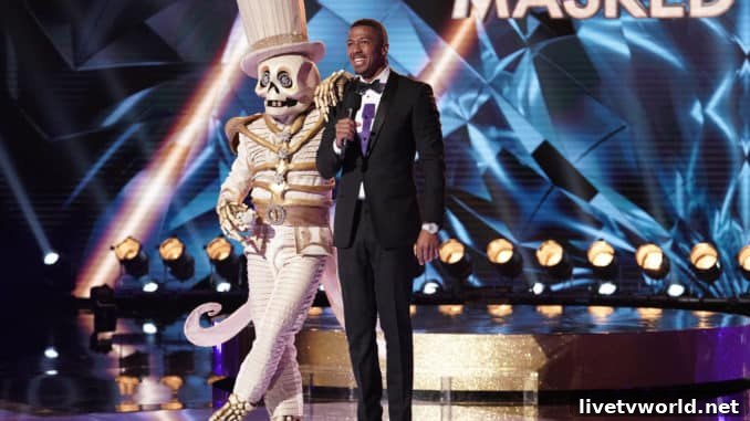 The Masked Singer - Skeleton and Nick Cannon