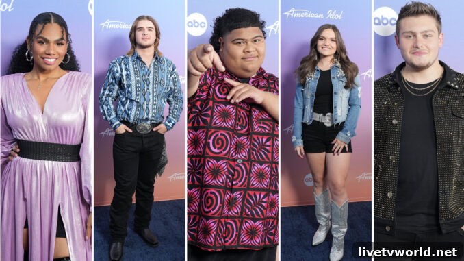 American Idol 2023 Top 5 Wé Ani, Colin Stough, Iam Tongi, Megan Danielle, Zachariah Smith