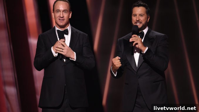 2022 CMA Awards Peyton Manning Luke Bryan