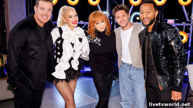 The Voice 24 - Carson Daly, Gwen Stefani, Reba McEntire, Niall Horan, John Legend