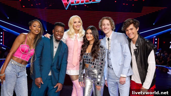 The Voice 24 Playoffs - Kara Tenae, Stee, Gwen Stefani, Rudi, BIAS, Tanner Massey 