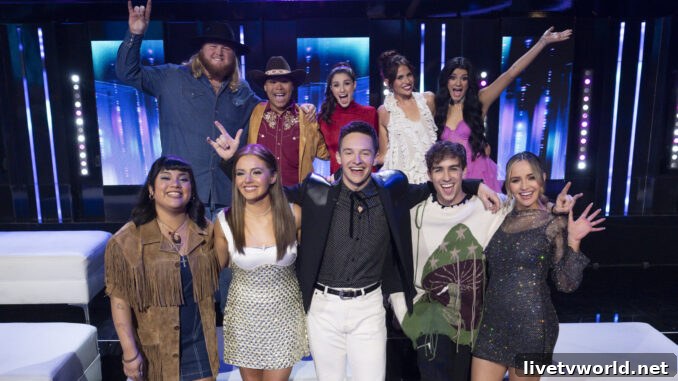 American Idol 2024 Top 10: WILL MOSELEY, TRISTON HARPER, ABI CARTER, MCKENNA BREINHOLT, MIA MATTHEWS, JULIA GAGNON, EMMY RUSSELL, JACK BLOCKER, KAYKO, KAIBRIENNE