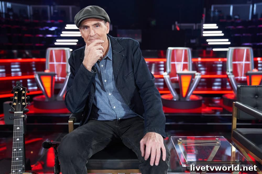 American Idol 2025: Rock and Roll Hall of Fame Theme, Iconic Moments 3 THE VOICE -- "Knockout Reality" -- Pictured: James Taylor -- (Photo by: Tyler Golden/NBC)